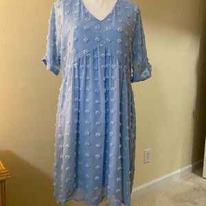 Baby Blue Pom Pom Dress